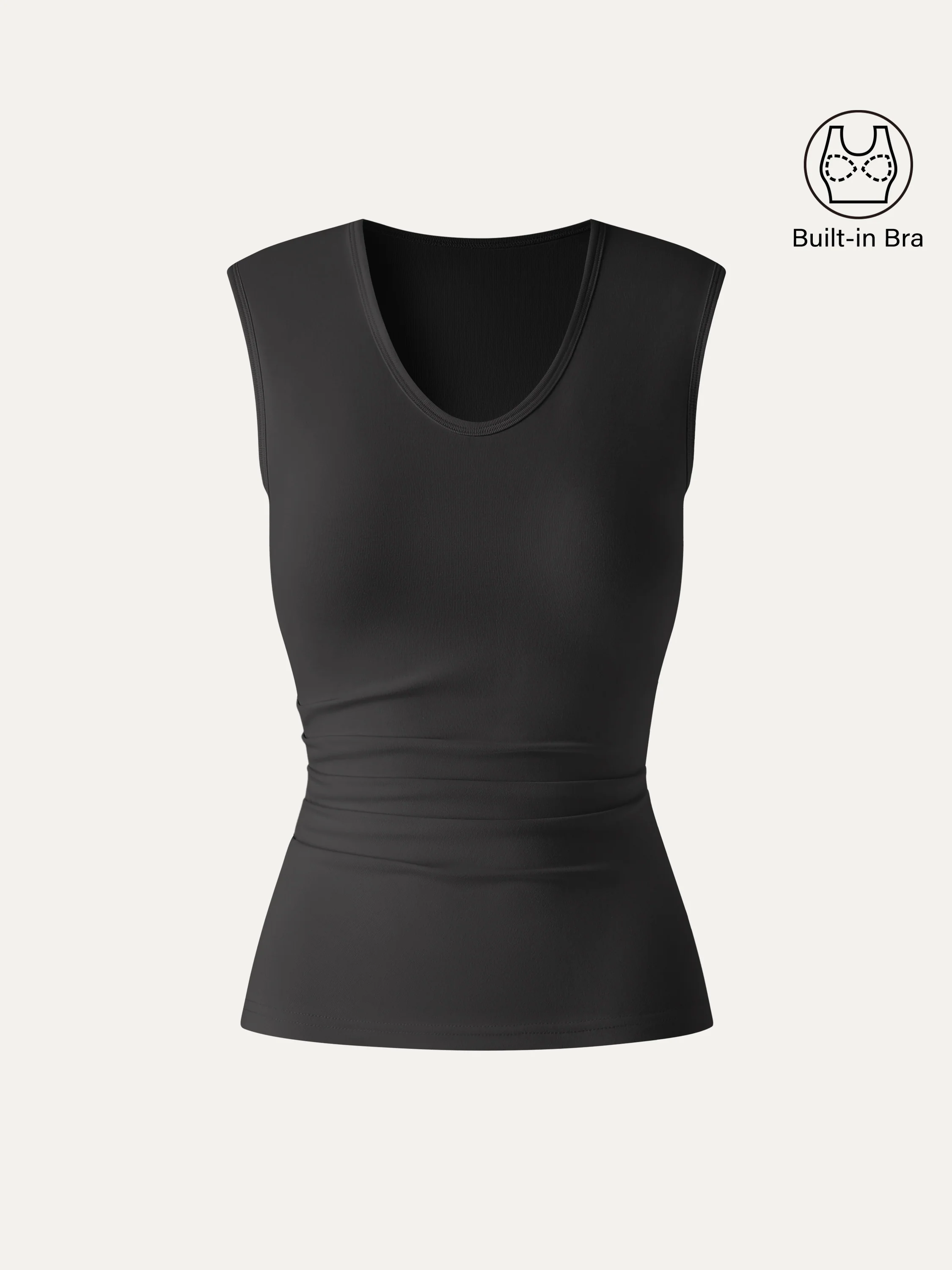 U-Neck Tucked Sleeveless Bra Top - Image 11