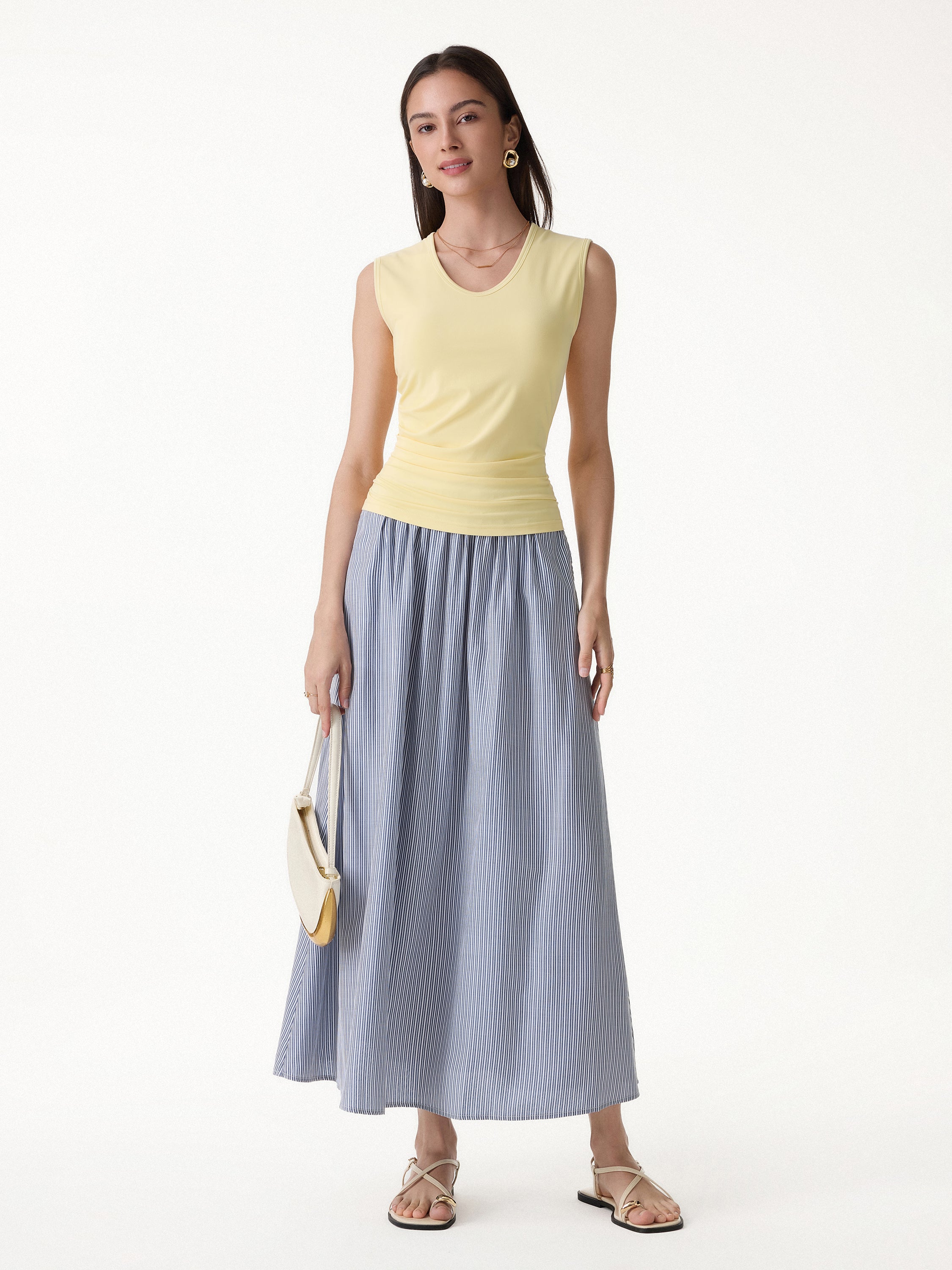 U-Neck Tucked Sleeveless Bra Top - Image 2