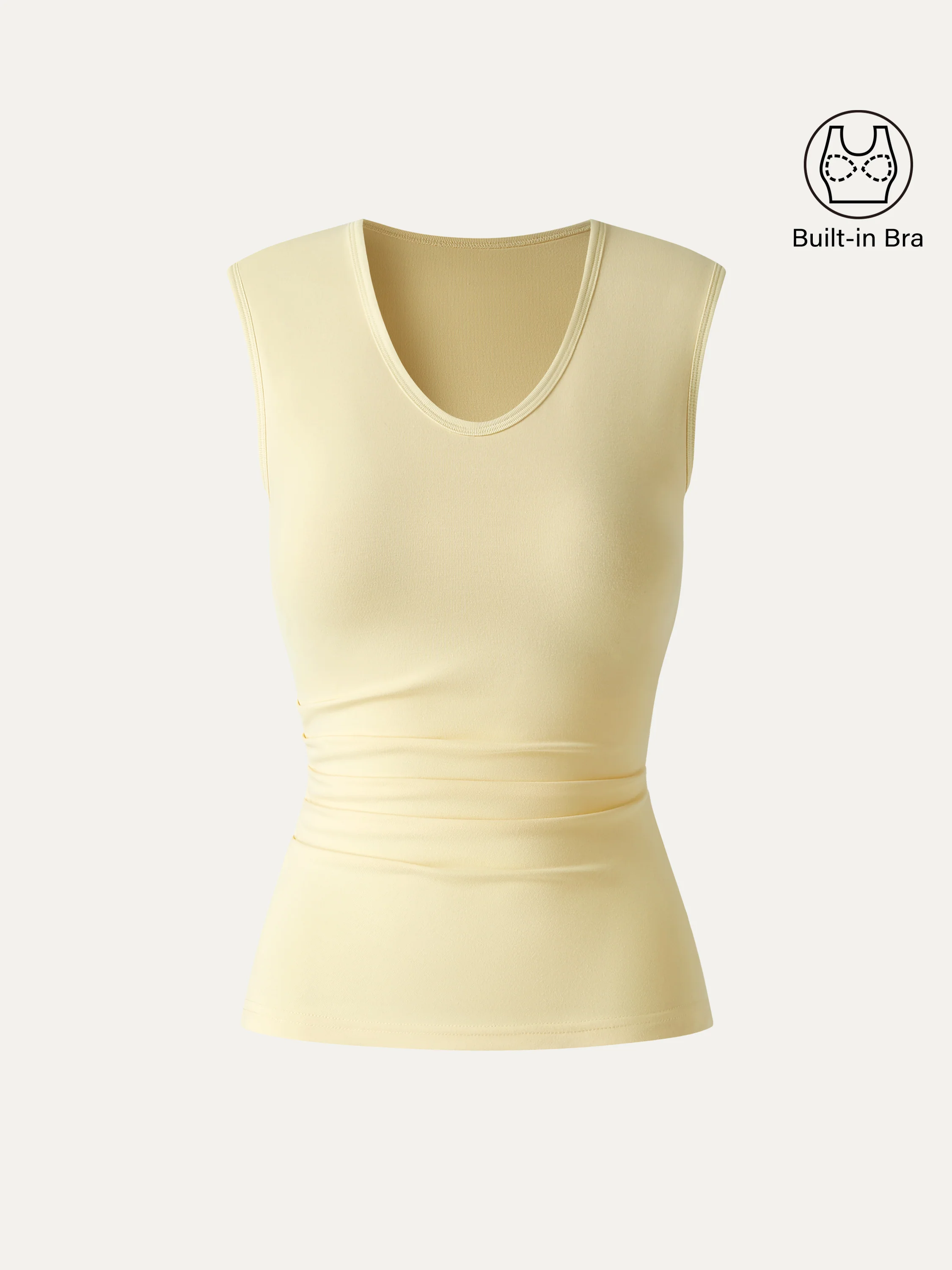 U-Neck Tucked Sleeveless Bra Top - Image 7