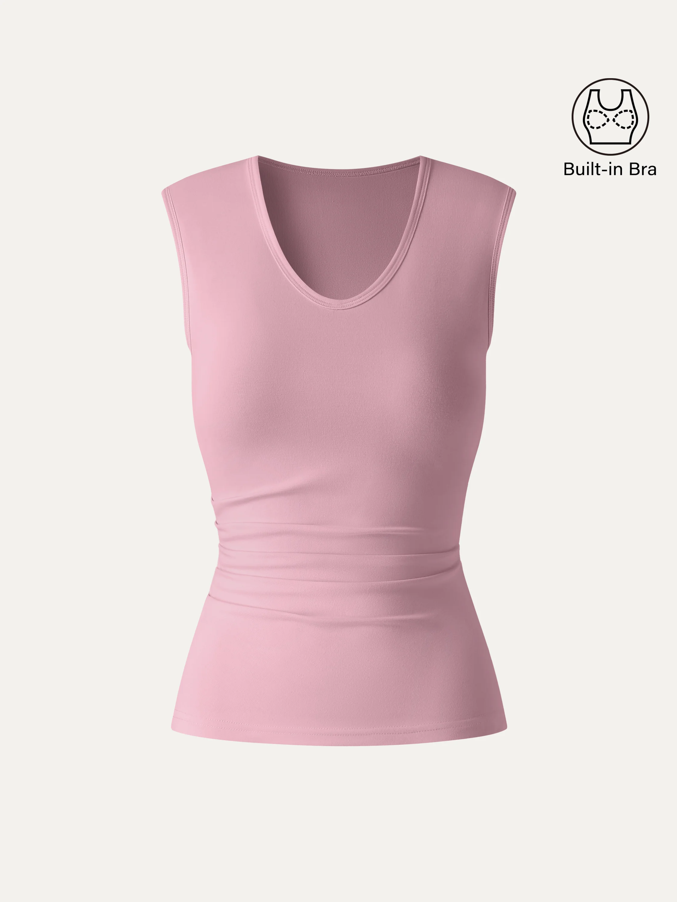 U-Neck Tucked Sleeveless Bra Top - Image 9