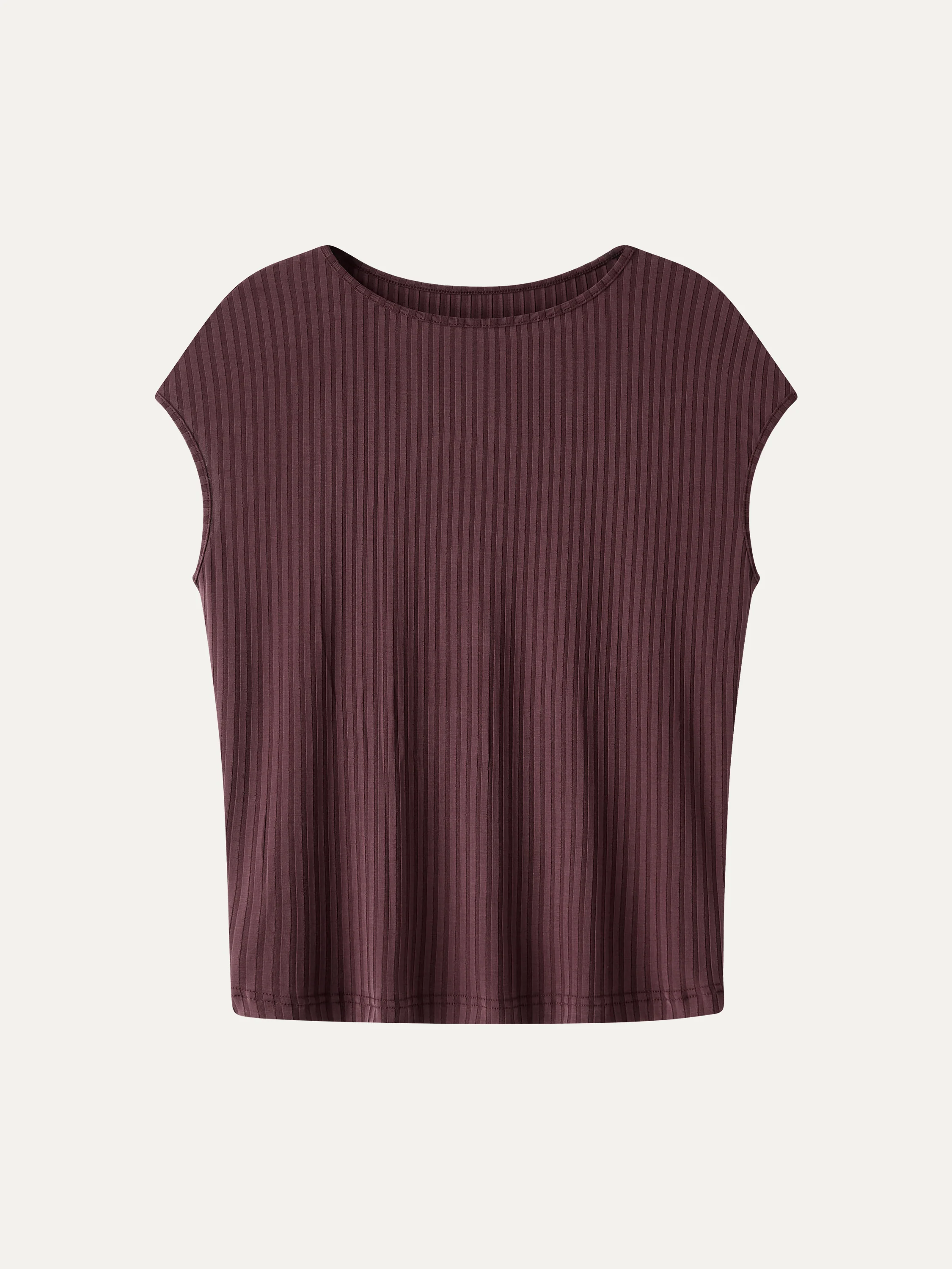 Wrinkle-Free Ultra-soft Boatneck Cap Sleeve Ribbed Top - Image 5