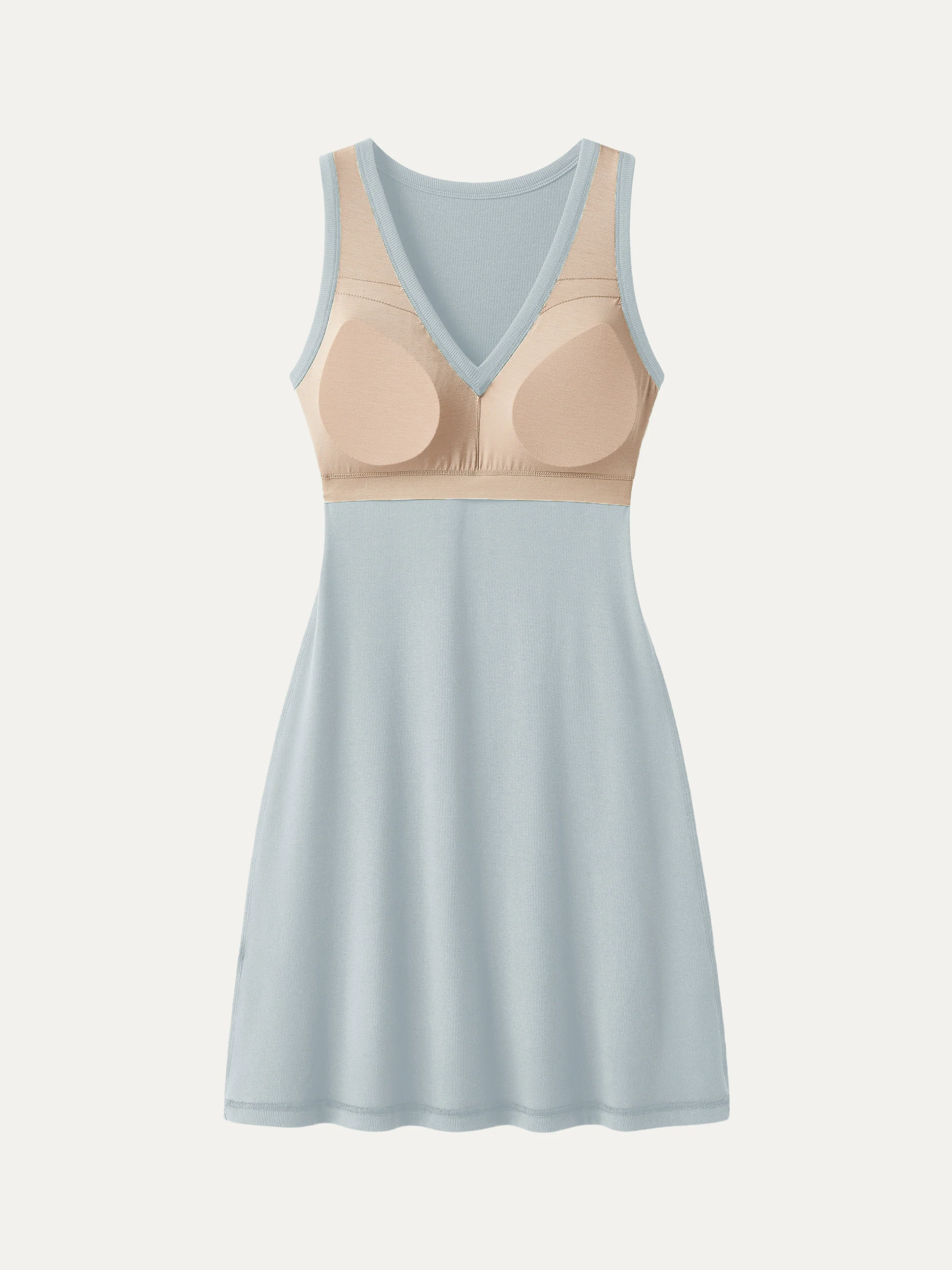 Flattering V-neck A-line New Airy Bra Tank Dress - Image 5