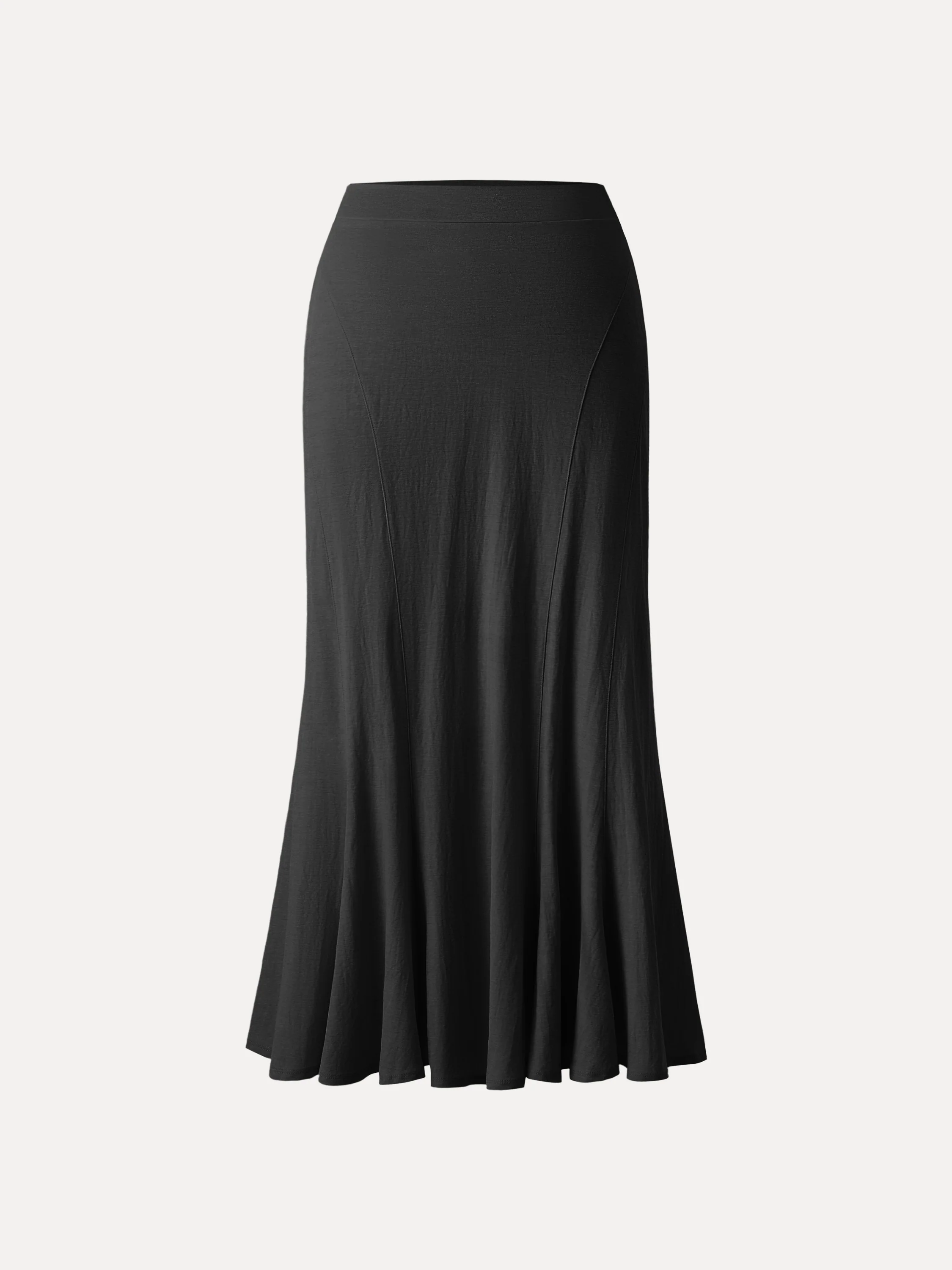 Wrinkle-resistant Cotton-linen Pull-on Midi Skirt - Image 8