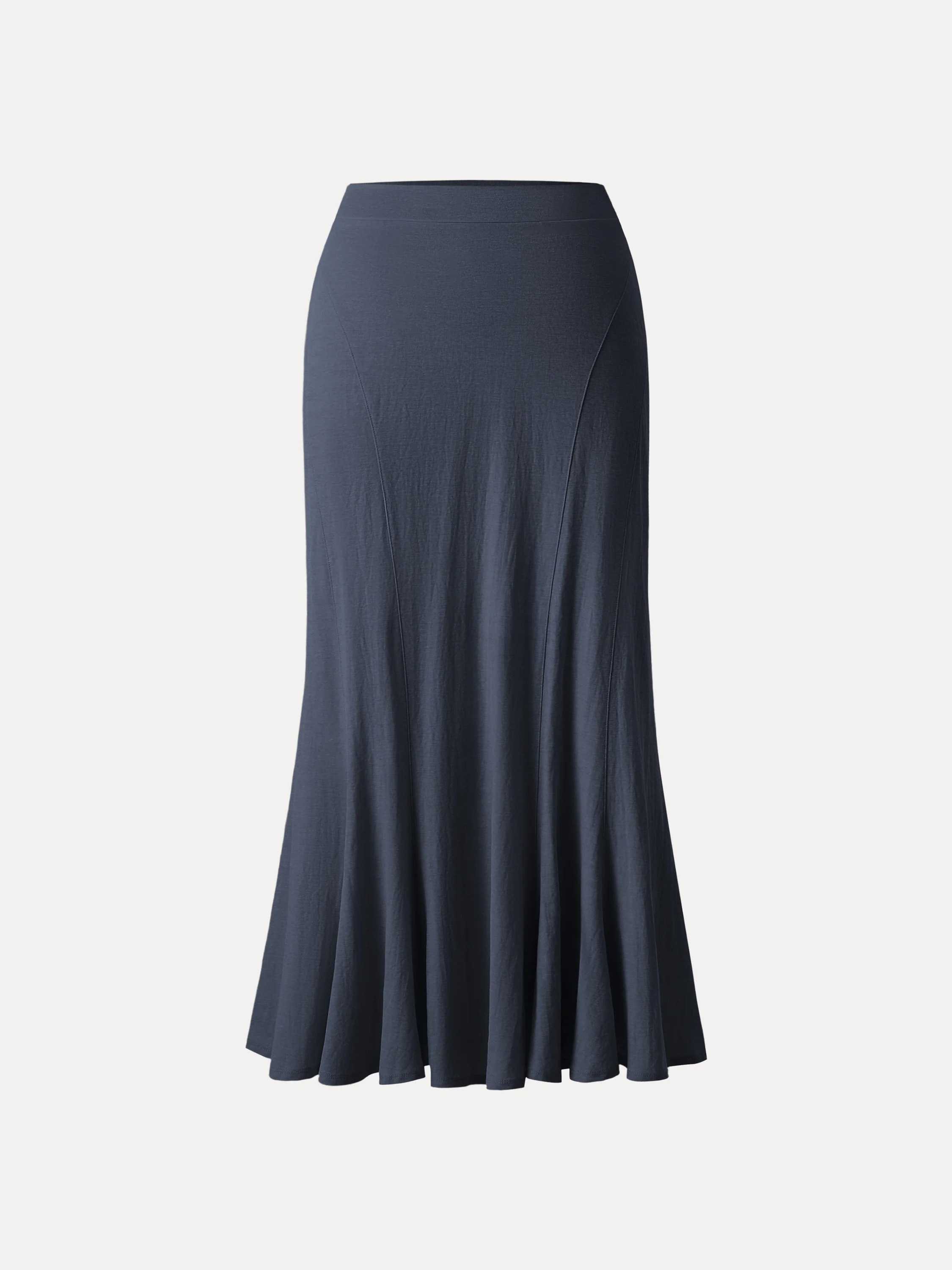 Wrinkle-resistant Cotton-linen Pull-on Midi Skirt - Image 9