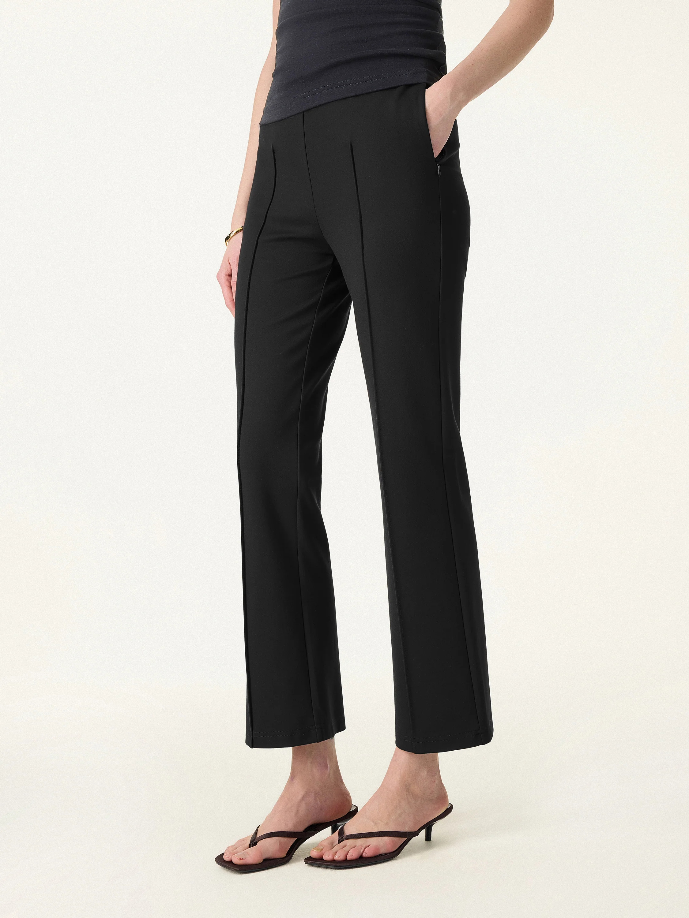 Wrinkle-Resistant High Rise Cropped Flare Leg Travel Pant - Image 9