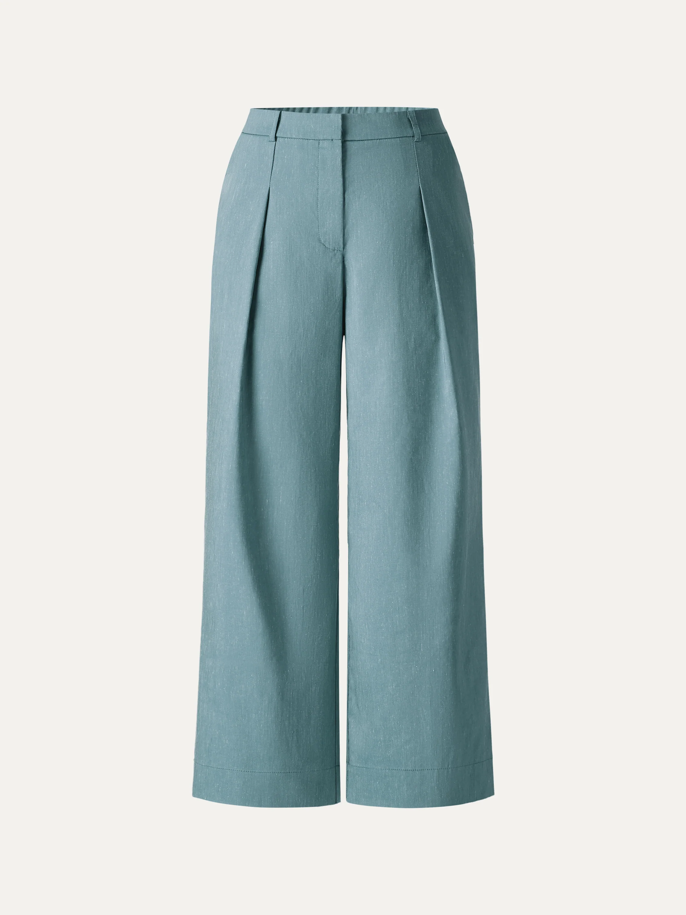 Linen Cropped Wide Leg Pants - Image 8